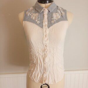 DIVIDED by H&M Western Shirt with Rose Embroidery